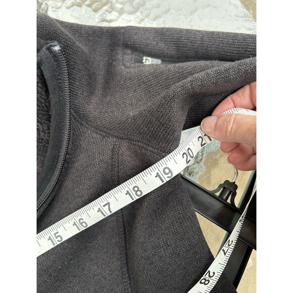 LL Bean Sweater Jacket Womens Small Black Full Zip Hooded Fleece Long Gorpcore - Picture 5 of 7